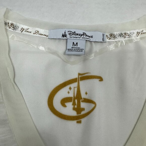 Disney Women's Shirt - Cinderella Castle - Gold Glitter, Medium - Picture 5 of 10